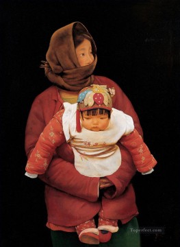 その他の中国人 Painting - 母と子 WYD 中国語